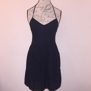 Abercrombie black skater fitnflare halter dress